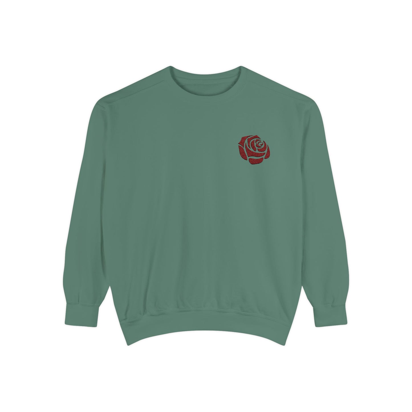 Rose Embroidered Sweatshirt - Vintage Style Comfort