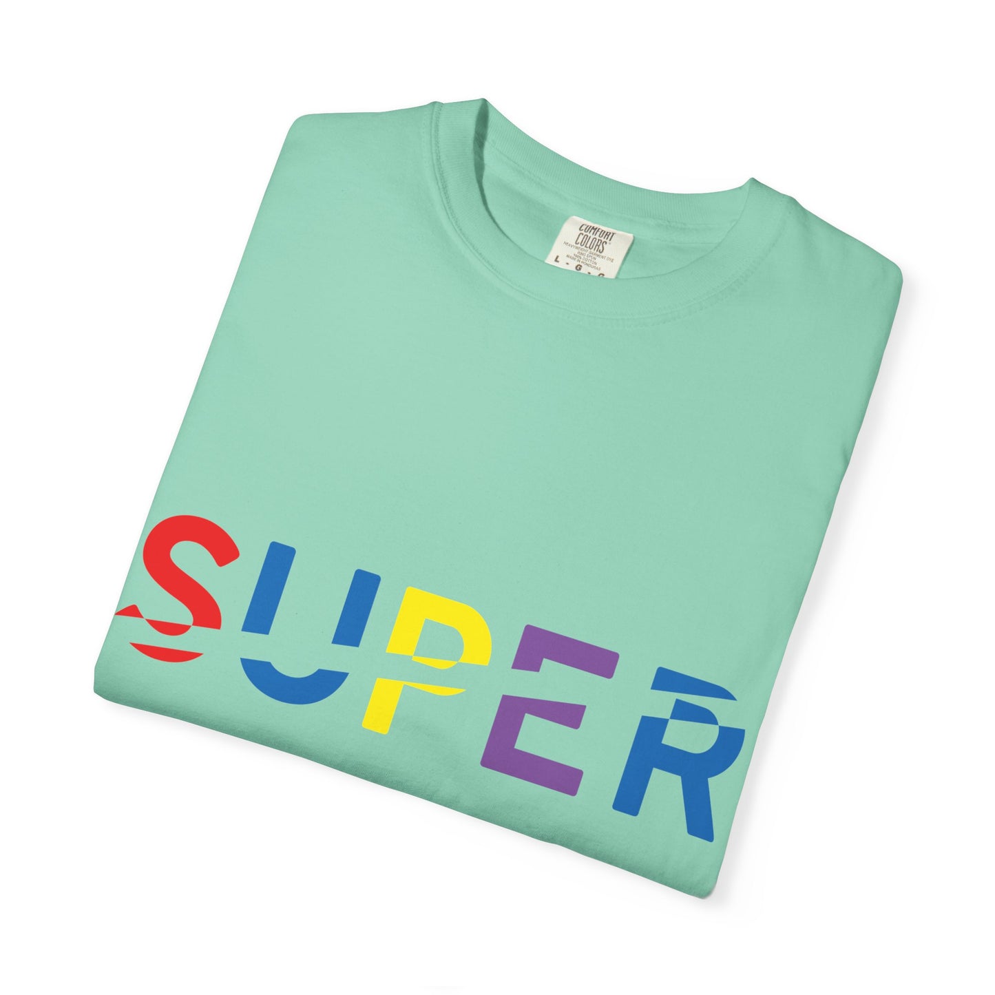 Colorful Super Graphic Unisex Garment-Dyed T-Shirt, Cute Casual Tee, Personalized Gift, Summer Outfit, Streetwear