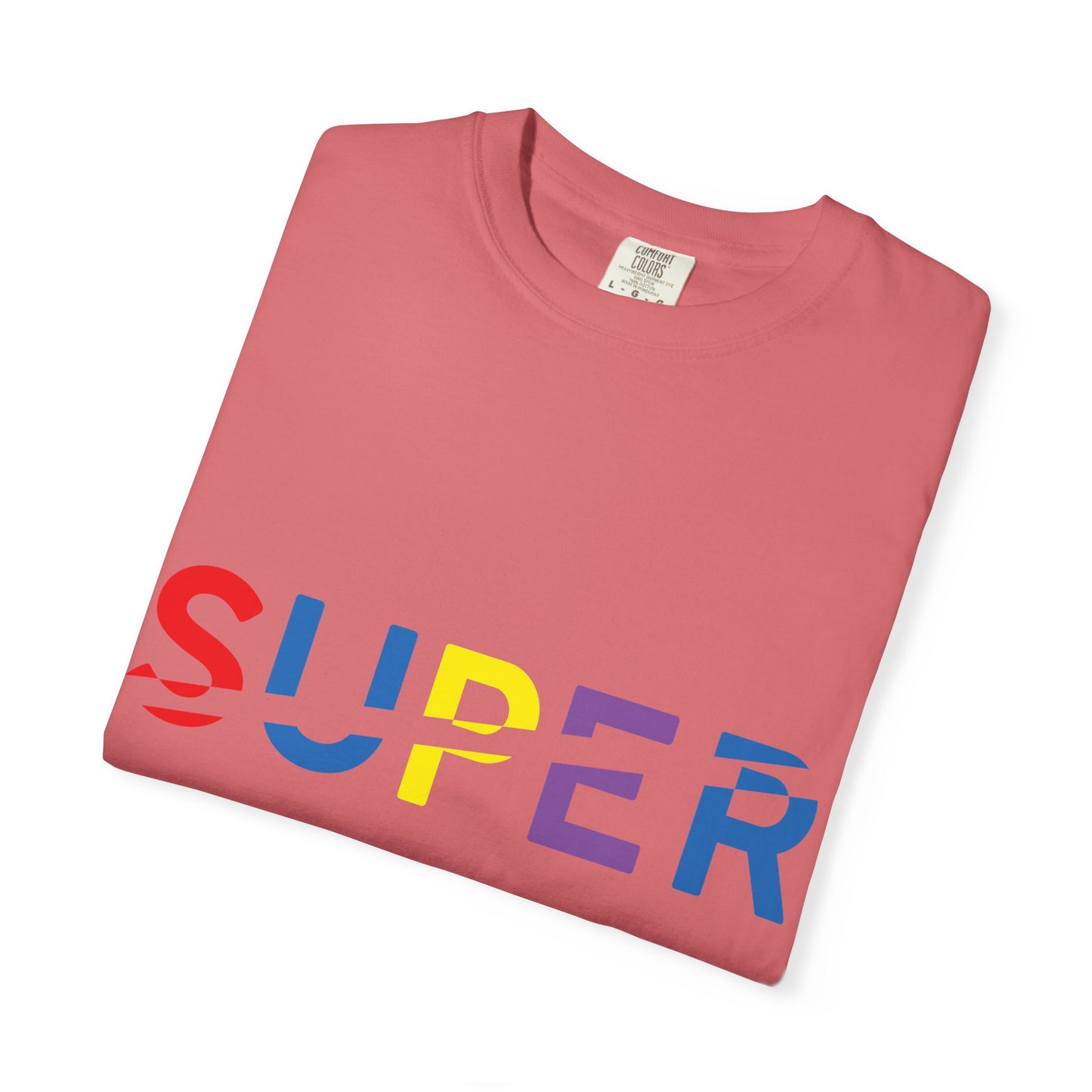 Colorful Super Graphic Unisex Garment-Dyed T-Shirt, Cute Casual Tee, Personalized Gift, Summer Outfit, Streetwear