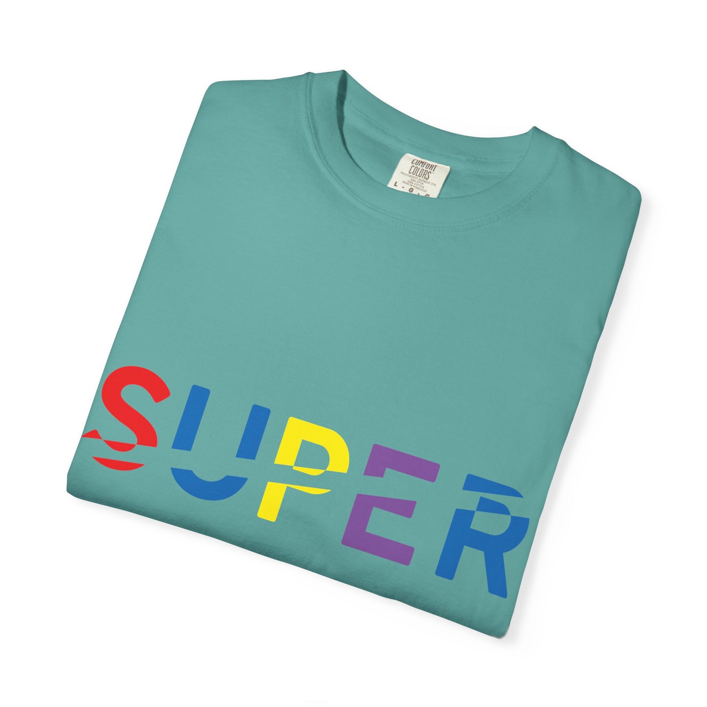 Colorful Super Graphic Unisex Garment-Dyed T-Shirt, Cute Casual Tee, Personalized Gift, Summer Outfit, Streetwear