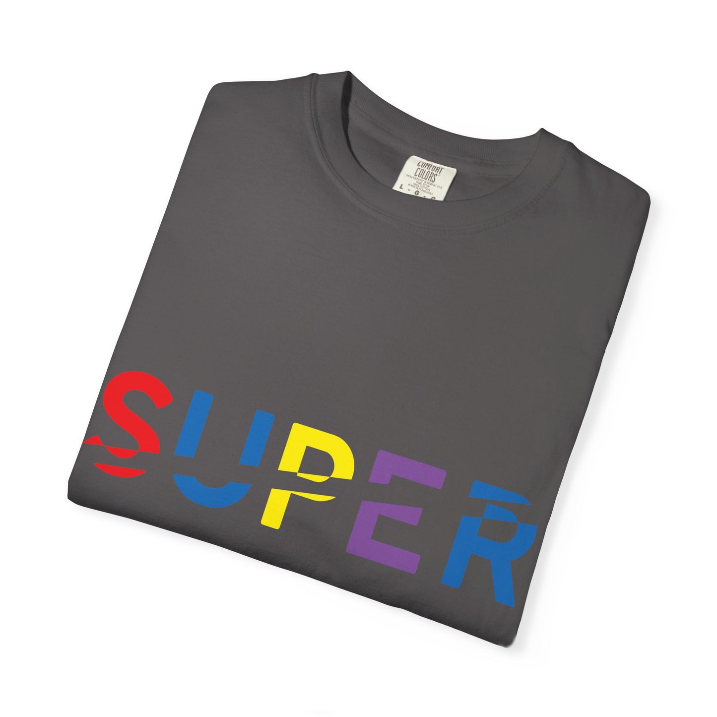 Colorful Super Graphic Unisex Garment-Dyed T-Shirt, Cute Casual Tee, Personalized Gift, Summer Outfit, Streetwear