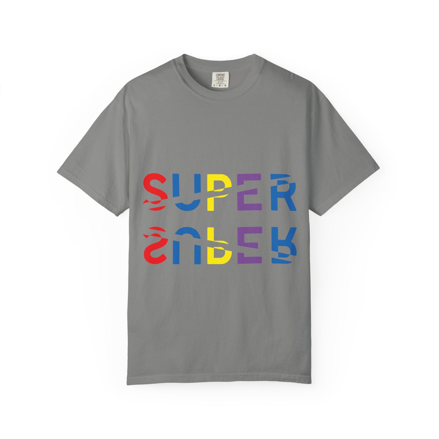 Colorful Super Graphic Unisex Garment-Dyed T-Shirt, Cute Casual Tee, Personalized Gift, Summer Outfit, Streetwear