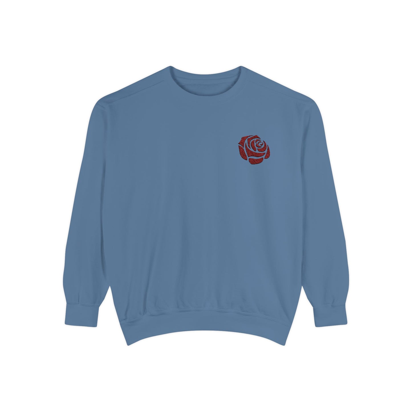 Rose Embroidered Sweatshirt - Vintage Style Comfort