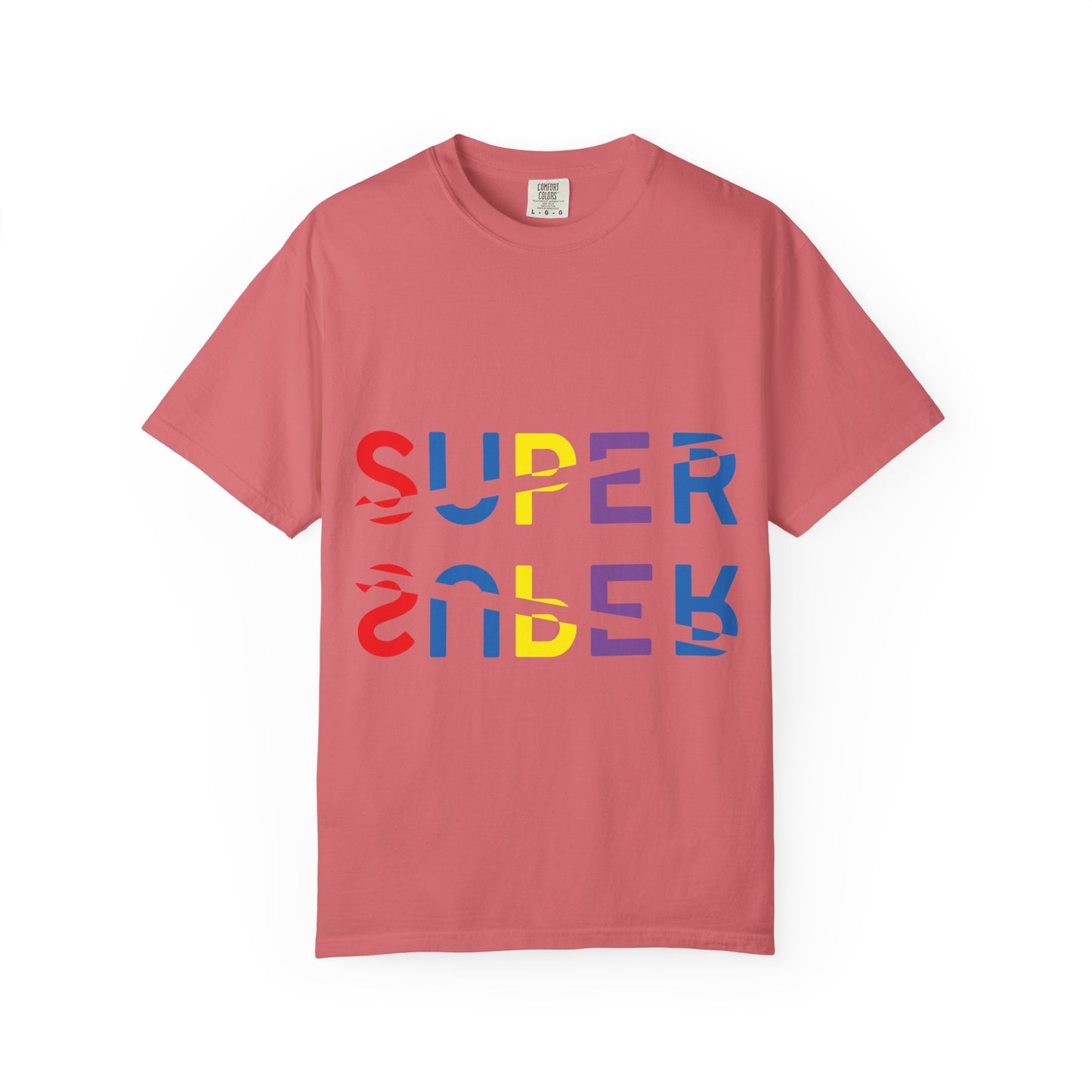 Colorful Super Graphic Unisex Garment-Dyed T-Shirt, Cute Casual Tee, Personalized Gift, Summer Outfit, Streetwear