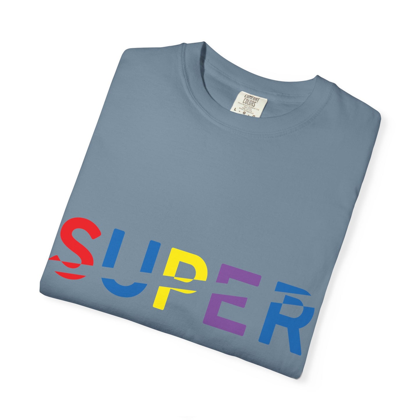 Colorful Super Graphic Unisex Garment-Dyed T-Shirt, Cute Casual Tee, Personalized Gift, Summer Outfit, Streetwear