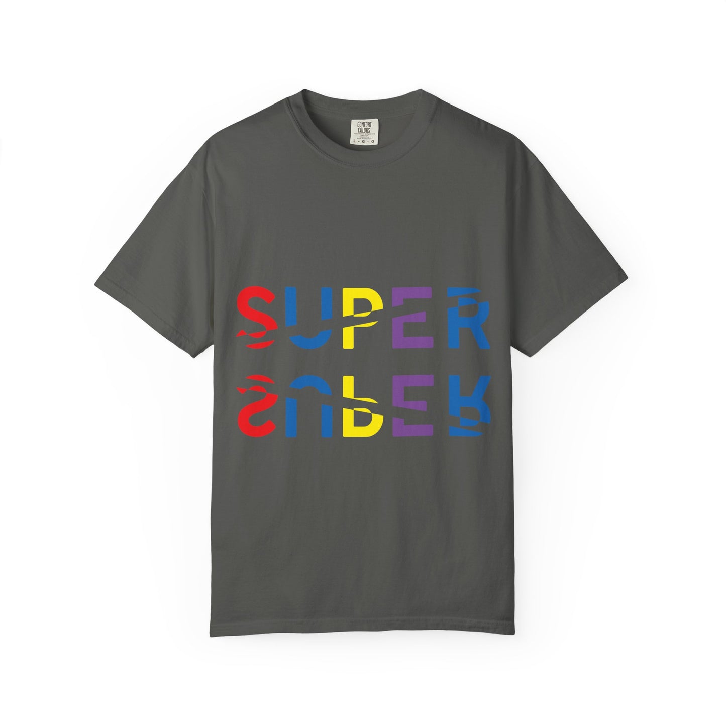 Colorful Super Graphic Unisex Garment-Dyed T-Shirt, Cute Casual Tee, Personalized Gift, Summer Outfit, Streetwear