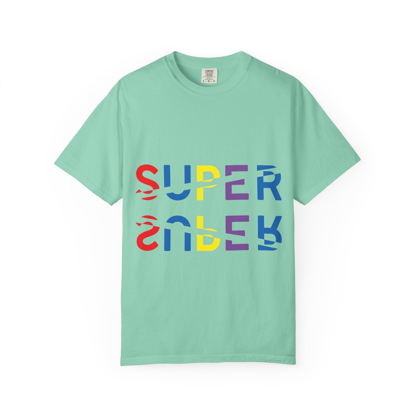 Colorful Super Graphic Unisex Garment-Dyed T-Shirt, Cute Casual Tee, Personalized Gift, Summer Outfit, Streetwear