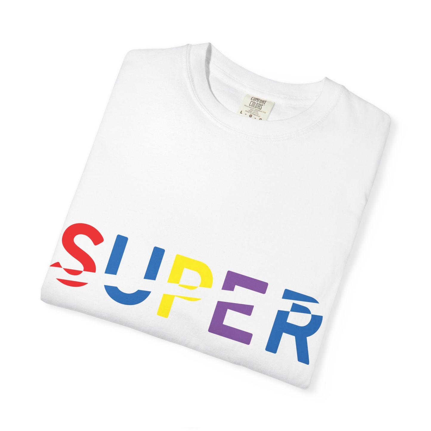 Colorful Super Graphic Unisex Garment-Dyed T-Shirt, Cute Casual Tee, Personalized Gift, Summer Outfit, Streetwear