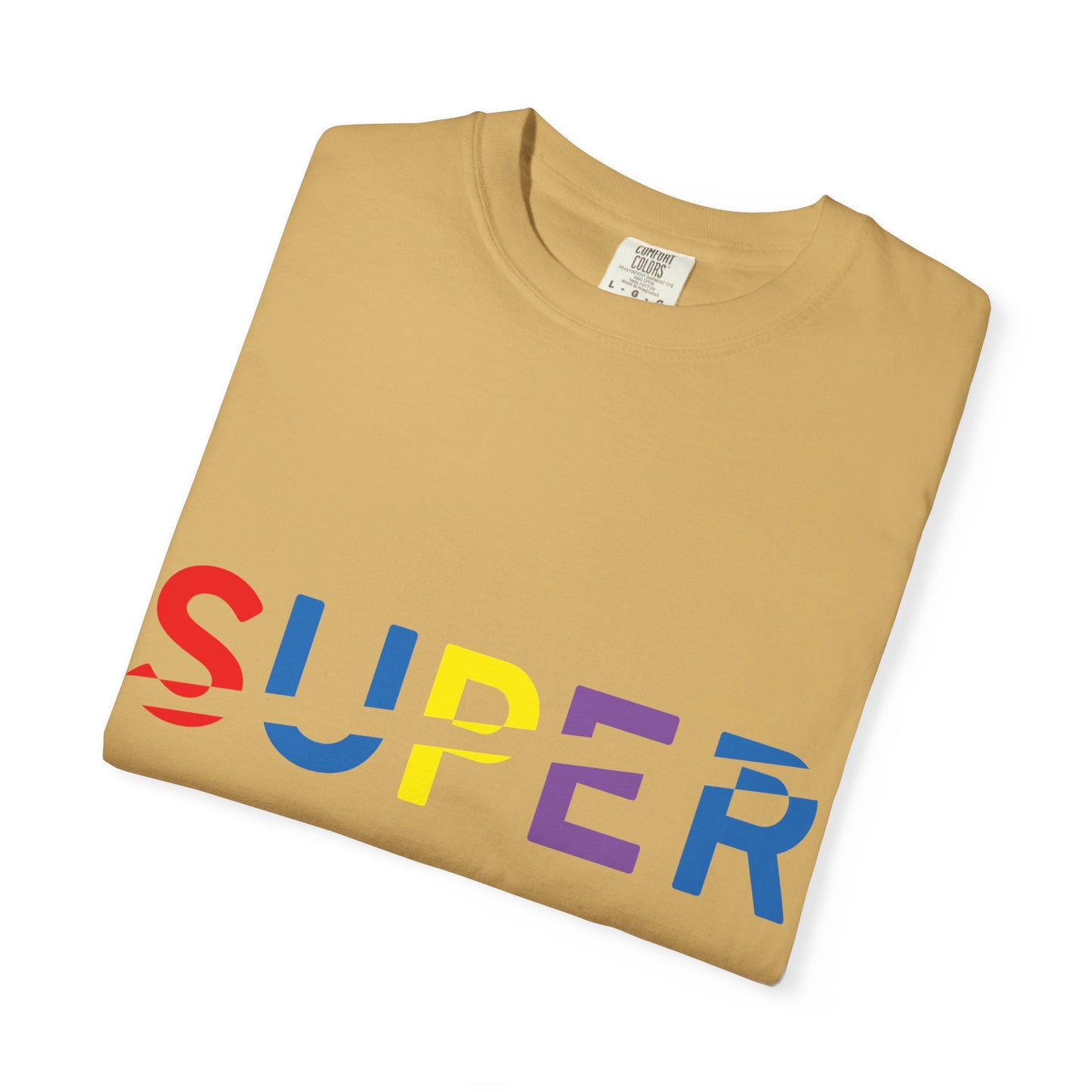 Colorful Super Graphic Unisex Garment-Dyed T-Shirt, Cute Casual Tee, Personalized Gift, Summer Outfit, Streetwear