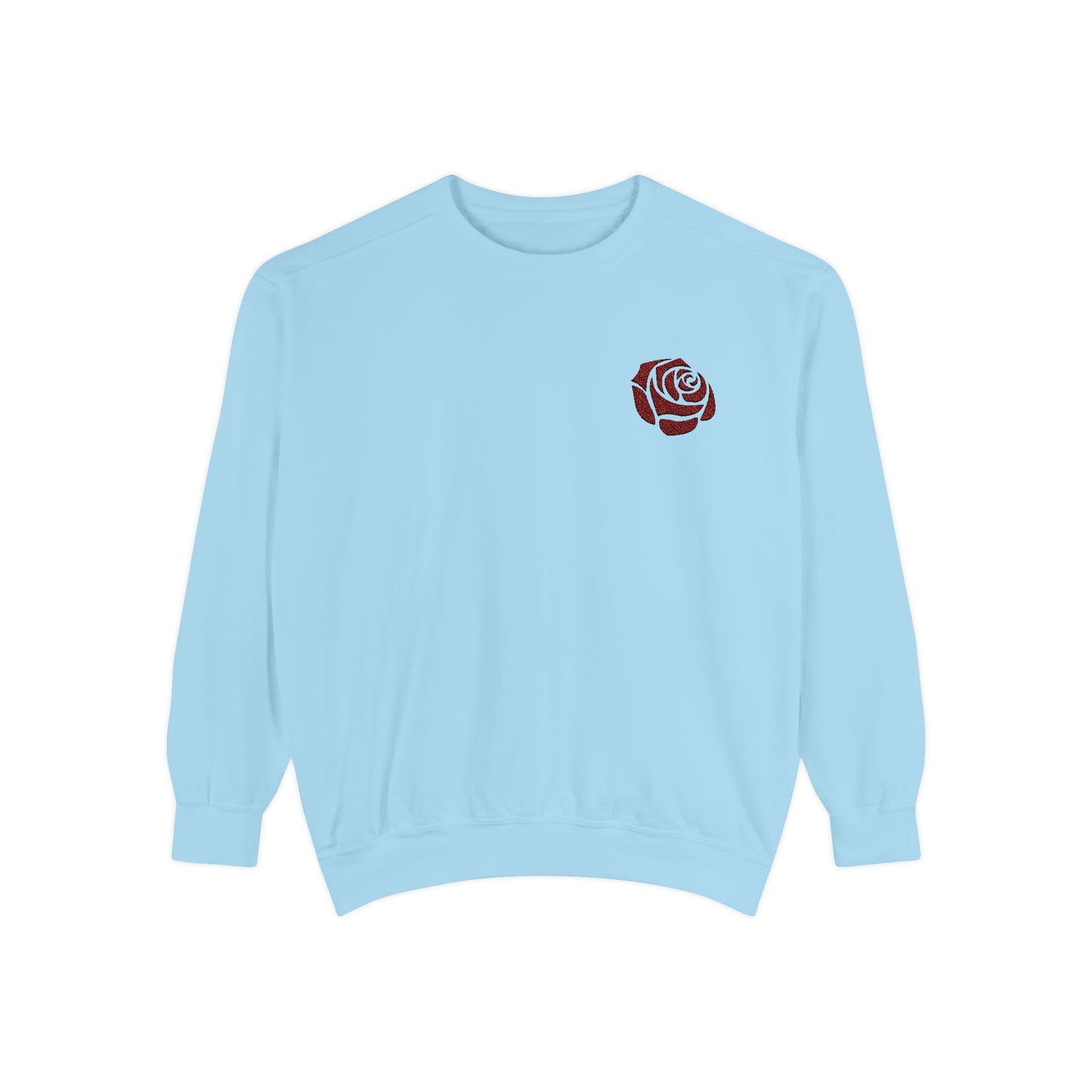Rose Embroidered Sweatshirt - Vintage Style Comfort